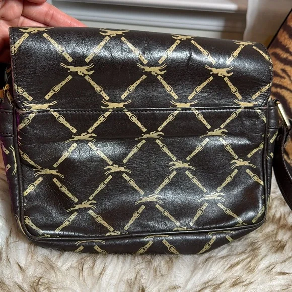 Longchamp Shoulder Bag Leather Dark Brown Horse - Picture 14 of 14